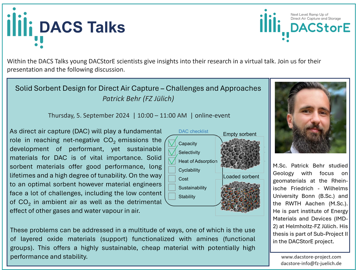 DACS Talk von Patrick Behr (FZ Jülich) am 5. September